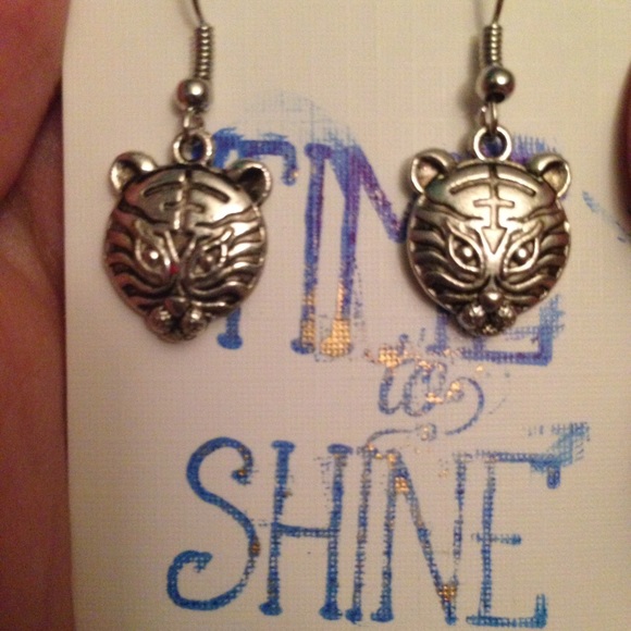 Handmade tiger earrings