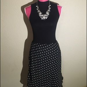 Black polka dot skirt