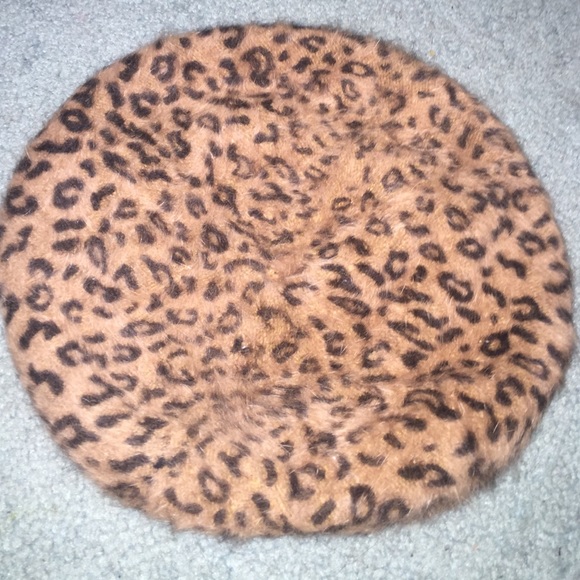 Cheetah Leopard Print Beret Hat