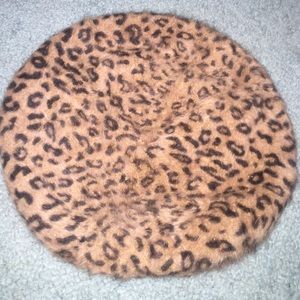 Cheetah Leopard Print Beret Hat