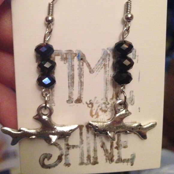 Handmade shark earrings