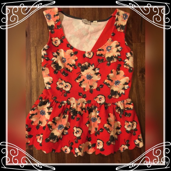 💞 Reposh Anthropologie Postmark Floral Peplum Top