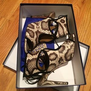 Aquazzura Sexy Thing Python Peep Toe Pump