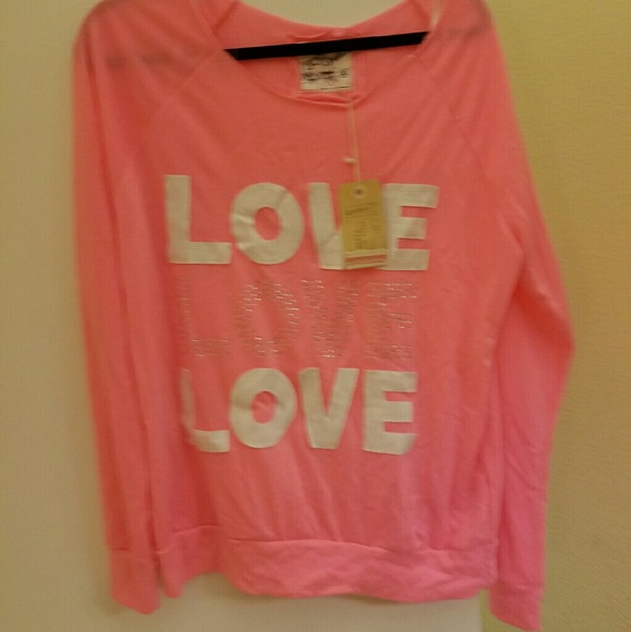 Neon pink love sweater