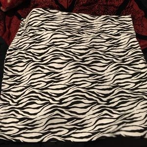 Zebra Print Elastic Skirt