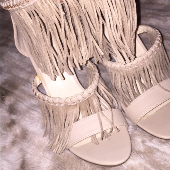 Brand New Zigisoho Beige Fringes Heels