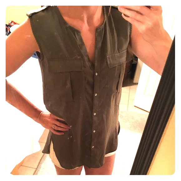 Olive green H&M dressy tank top
