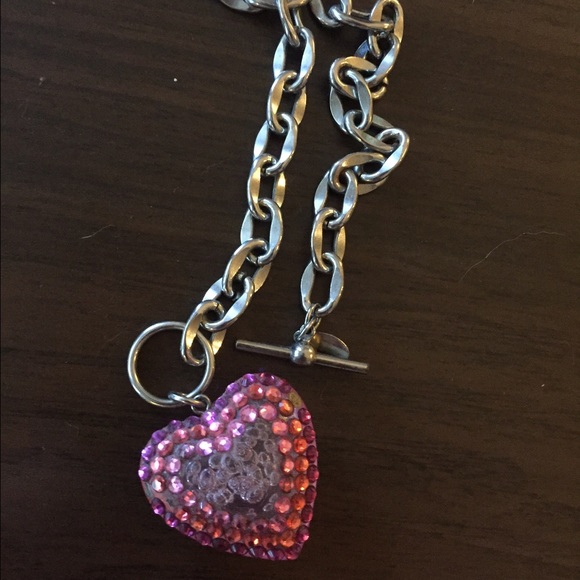 Tarina Tarantino heart pendent necklace, pink