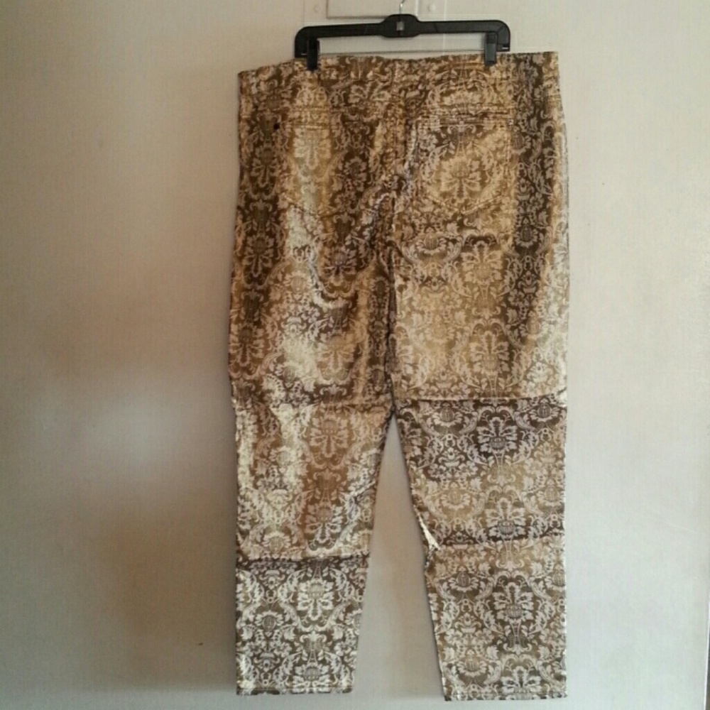 Sexy plus size gold and brown stretch skinny jeans - Picture 2 of 7
