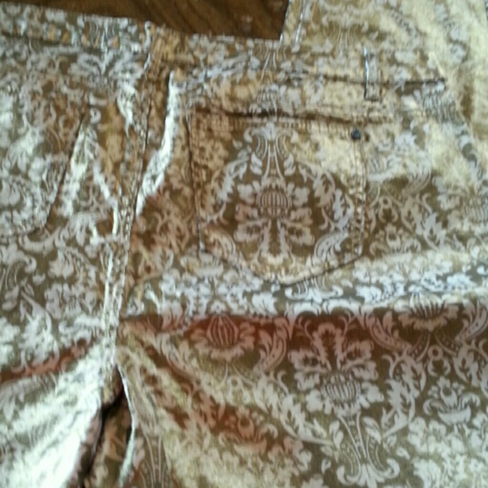 Sexy plus size gold and brown stretch skinny jeans - Picture 7 of 7