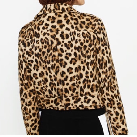 π₯π Zara (Basic) Animal print biker jacket - Picture 2 of 4