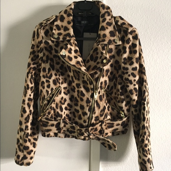 π₯π Zara (Basic) Animal print biker jacket - Picture 3 of 4