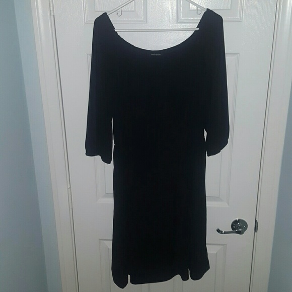 Ashley Stewart Peasant Style Bkack Dress