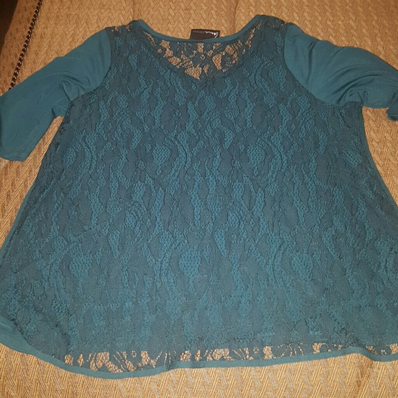 NWOT Lane Bryant tshirt w/lace back - Picture 2 of 2