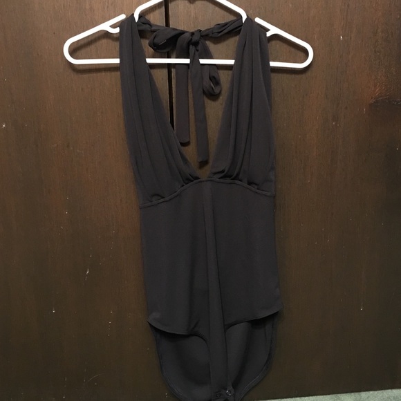 Black pleated body suit