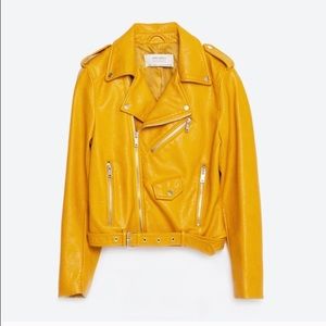 Zara Yellow Leather Jacket