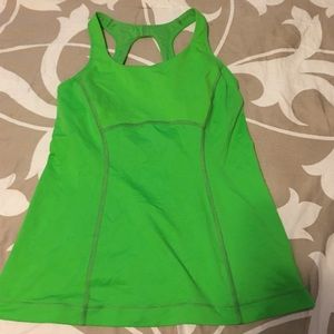 Lululemon lime green work out fitted top