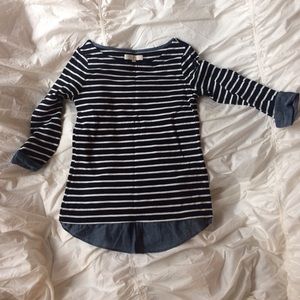 Navy and white striped shirt from loft