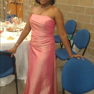 Iridescent pink bridesmaid, wedding, or prom dress