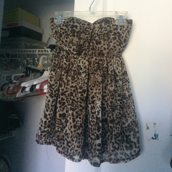 Cheetah wet seal strapless top