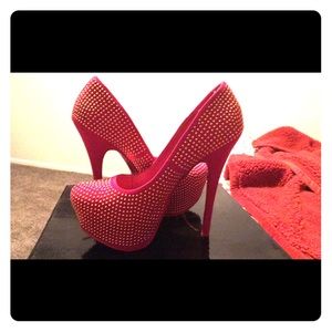 Pink Gold studded heels