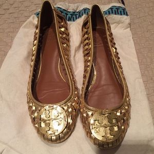 Tory Burch Gold flats size 8.5