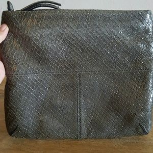 Club Monaco snakeskin gray clutch