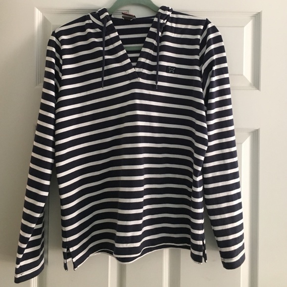 Black Dog Navy and White Stripe Pullover