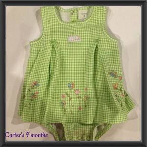 Infant baby girls dress flowers 9 months Carters