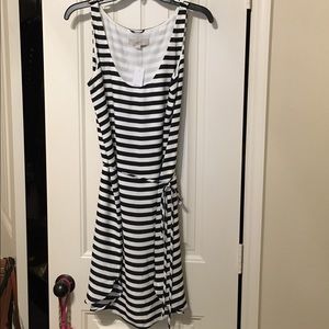 Striped dress with slip attached
