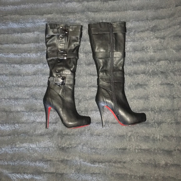 Black knee high boots