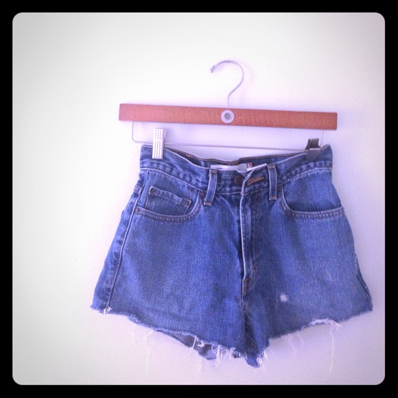 Dark wash 24 high waisted jean shorts
