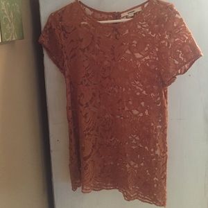Loft brand burnt orange lace top