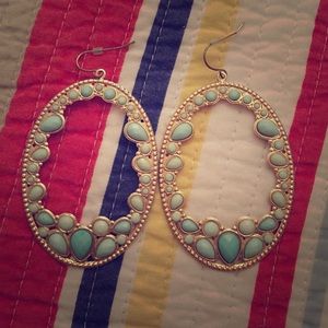 Turquoise & Gold Earrings