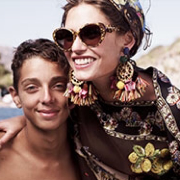 Dolce & Gabbana Gold Leaf Cat-eye Sunglasses