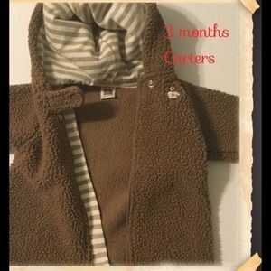 Baby boy 3 months winter one piece footed suit