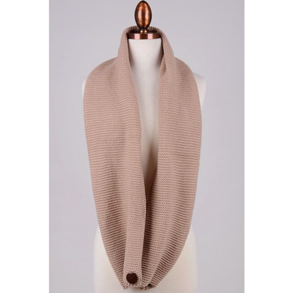 Infinity Button Trim Scarf - Picture 2 of 3