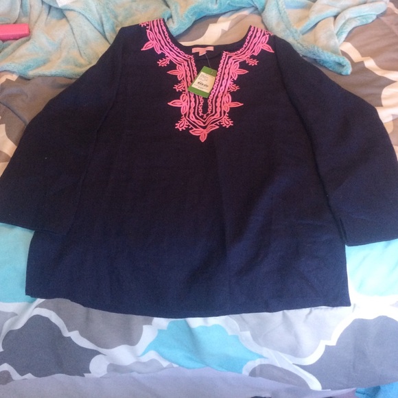 Brand new Lilly Pulitzer navy and pink tunic!