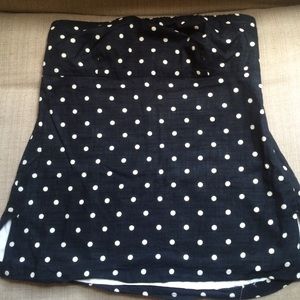 J Crew Navy Blue Poka Dot Tub Top