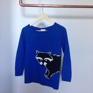 100% Cotton Cropped Raccoon Sweater