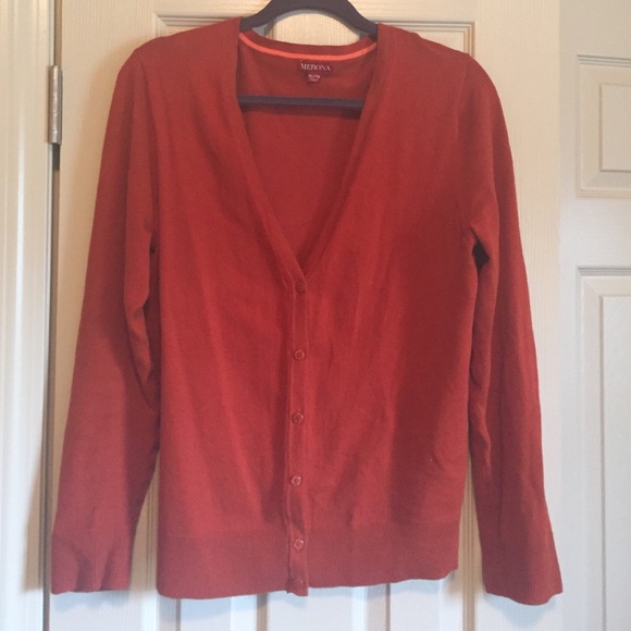 Merona burnt orange button up cardigan