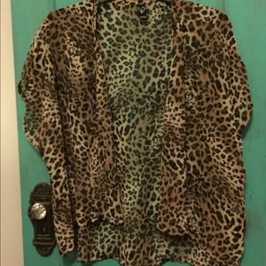 Leopard print kimono