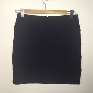 Topshop Navy Panelled Bodycon Mini Skirt