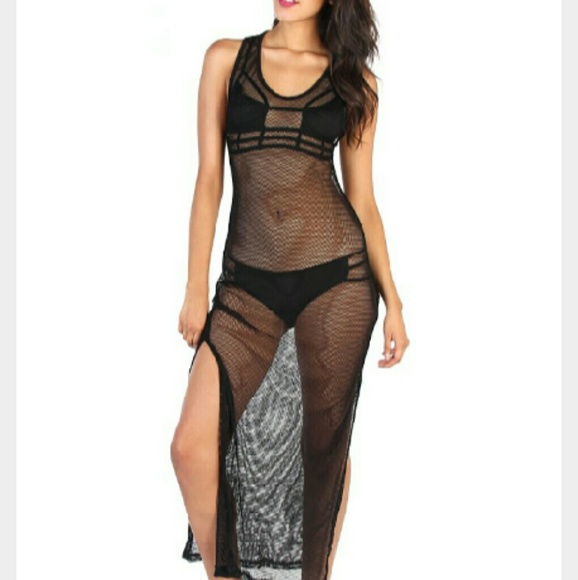 Fishnet black dress