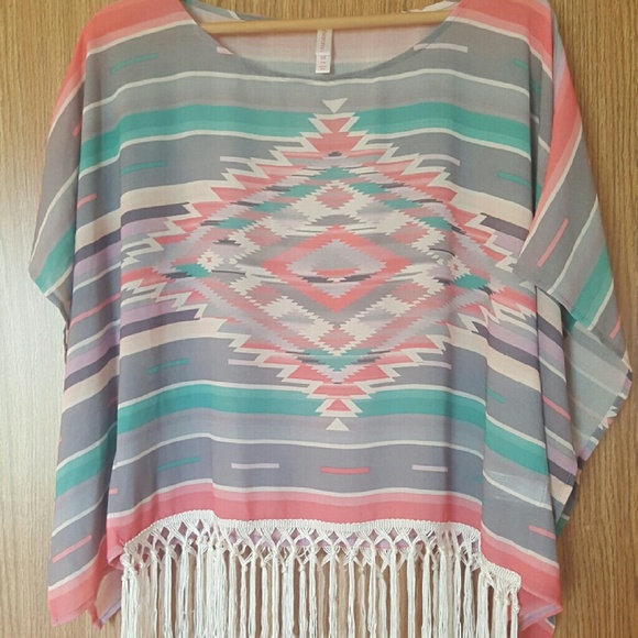 Bohemian top with fringe