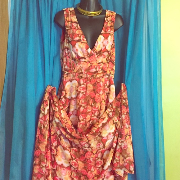 GIBSON & LATIMER Floral Print Maxi Dress-Size S - Picture 1 of 4