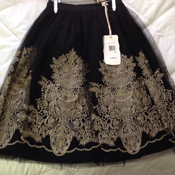 Black and gold skirt