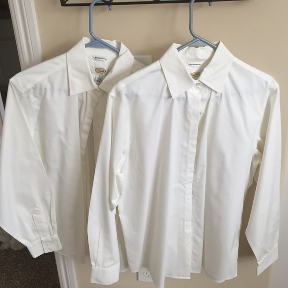 Talbot's wrinkle resistant white button down shirt
