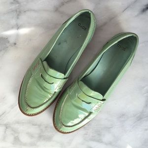 Asos mint penny loafers