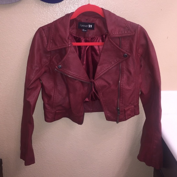 🚫SOLD🚫 FOREVER 21 Red Faux Leather Jacket